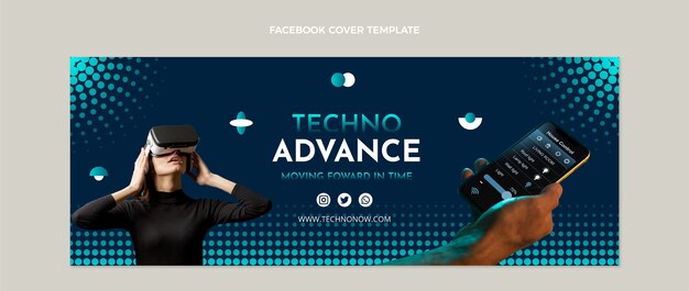 Gradient Halftone Technology Social Media Cover Vorlage