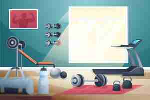 Kostenloser Vektor gradient home gym illustrationen =