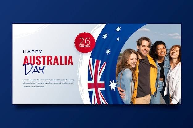 Kostenloser Vektor gradient horizontale bannervorlage für den australischen nationaltag