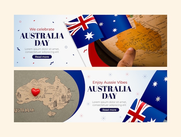 Kostenloser Vektor gradient horizontale bannervorlage für den australischen nationaltag