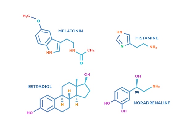 Kostenloser Vektor gradient-hormonen-elementensatz