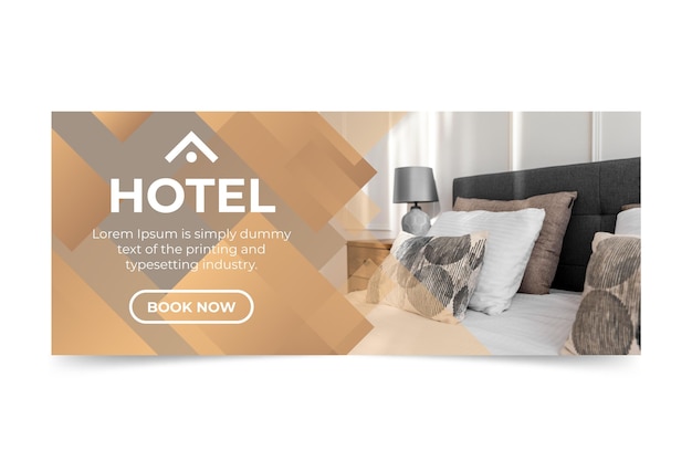 Kostenloser Vektor gradient hotel banner mit foto