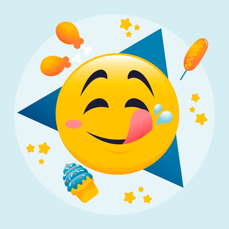 Kostenlose Vektor gradient hungry emoji-illustration