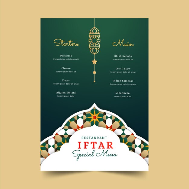Gradient iftar vertikale Menüvorlage