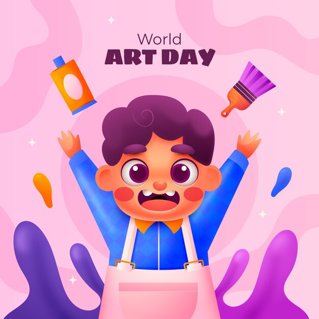 Gradient-Illustration zum Weltkunsttag