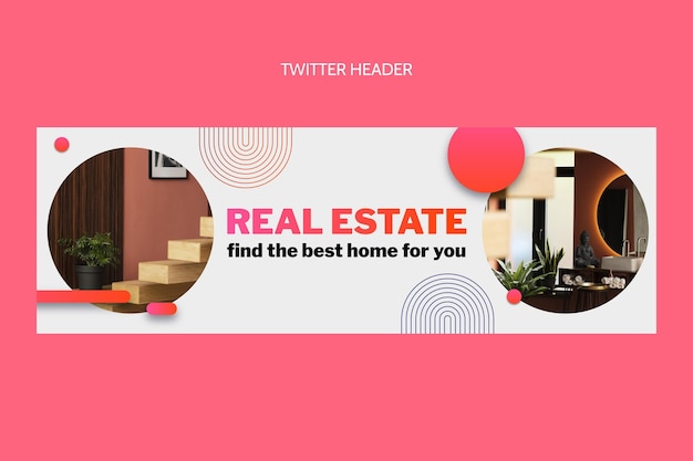 Kostenloser Vektor gradient immobilien twitter-header