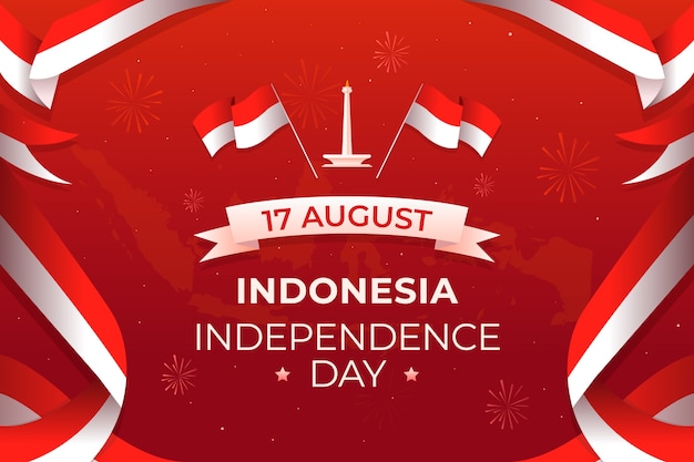 Gradient Indonesien Unabhängigkeitstag Hintergrund