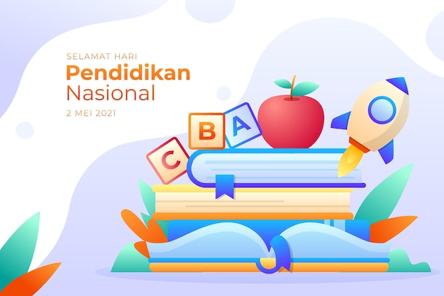 Gradient indonesische nationale Bildungstagillustration