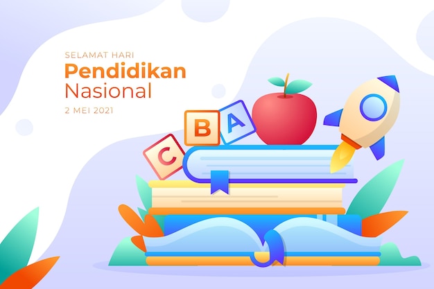 Gradient indonesische nationale bildungstagillustration