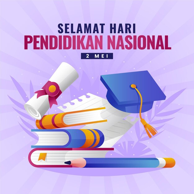 Gradient indonesische nationale Bildungstagillustration
