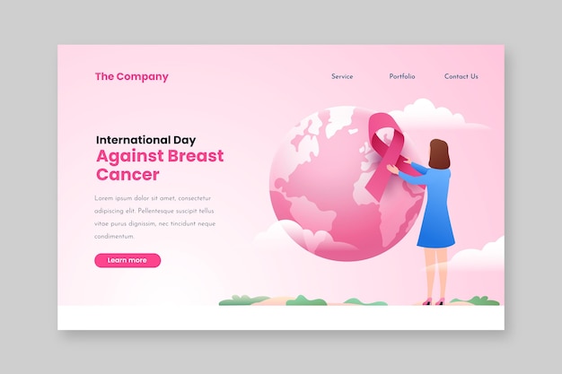 Gradient International Day gegen Brustkrebs Zielseitenvorlage