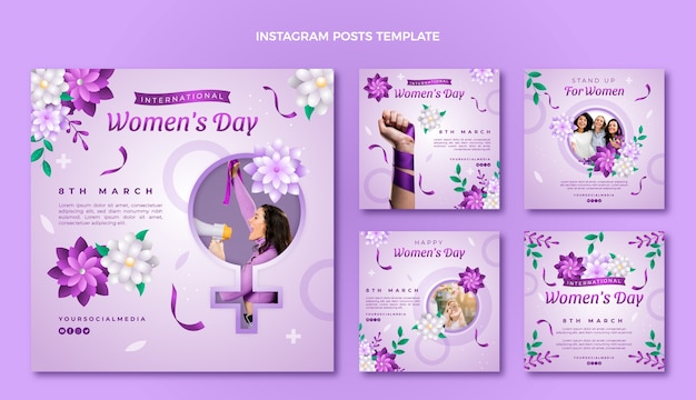 Gradient international women's day instagram posts sammlung