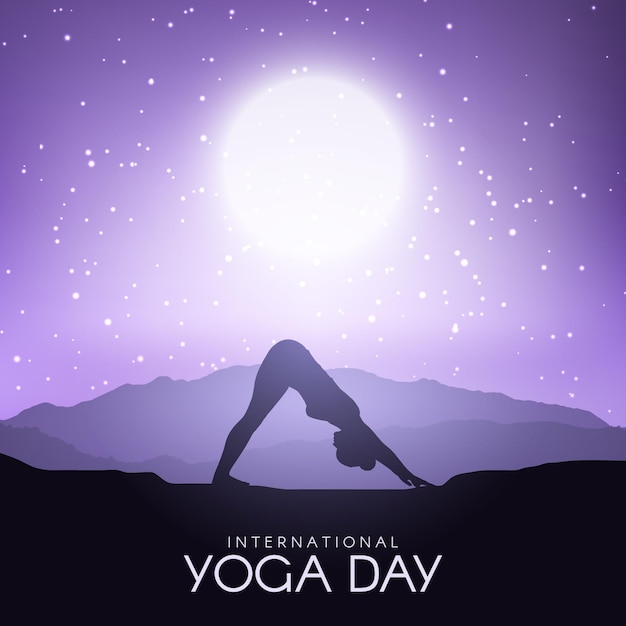 Gradient internationaler tag der yoga-illustration