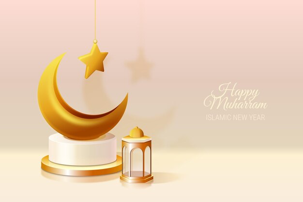 Gradient islamischer Hintergrund des neuen Jahres