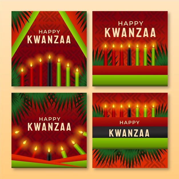 Gradient Kwanzaa Instagram Posts Sammlung