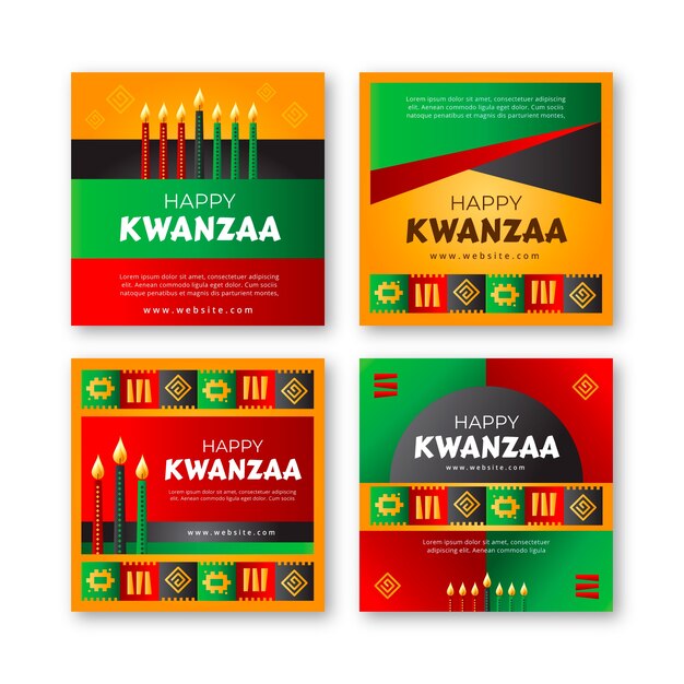 Gradient Kwanzaa Instagram Posts Sammlung
