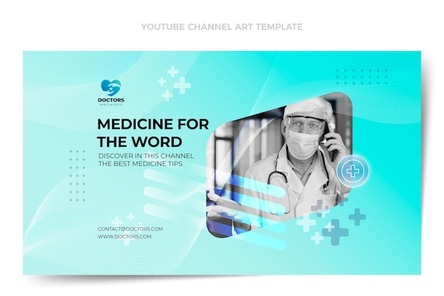 Kostenloser Vektor gradient medizinische youtube-kanalkunst