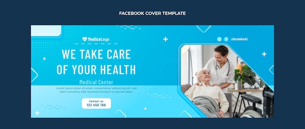 Kostenloser Vektor gradient medizinisches facebook-cover