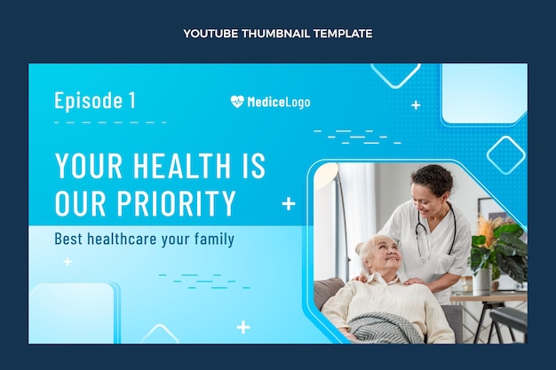 Kostenloser Vektor gradient medizinisches youtube-thumbnail