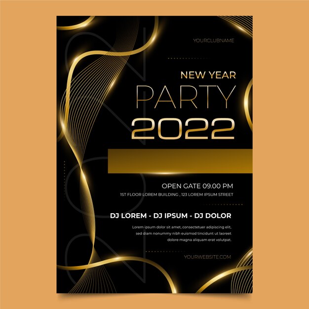 Gradient Neujahrsparty Flyer Vorlage