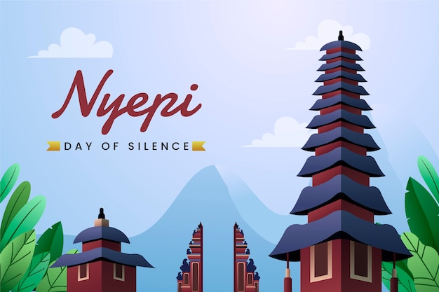 Kostenloser Vektor gradient nyepi feier hintergrund