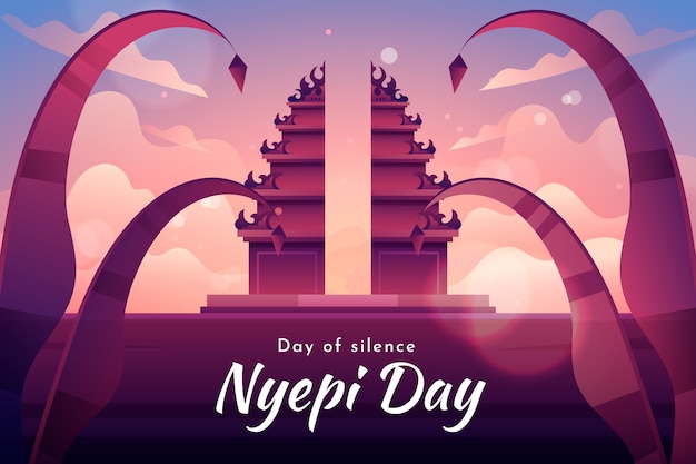 Kostenloser Vektor gradient nyepi feier hintergrund