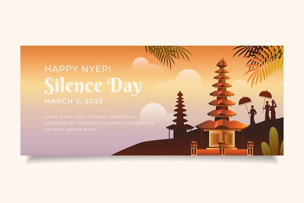 Kostenloser Vektor gradient nyepi horizontales banner