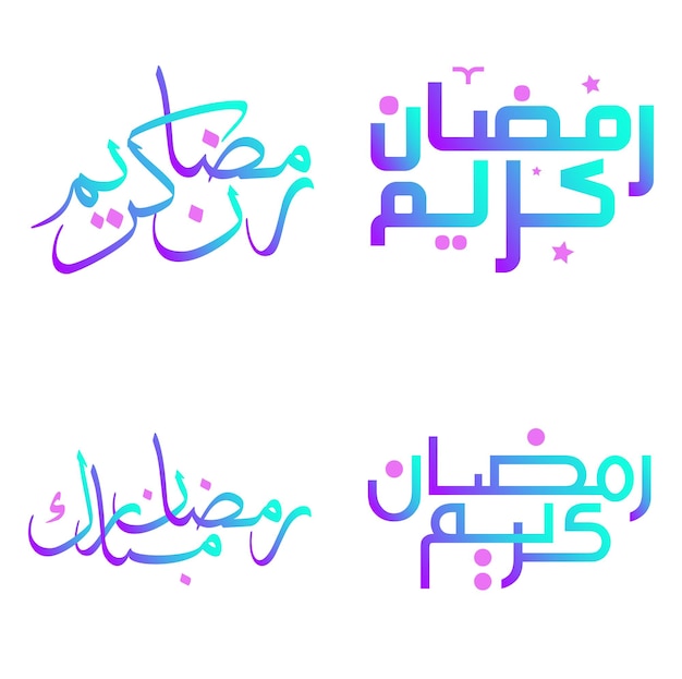Gradient ramadan kareem vector design mit arabischer kalligrafie für muslimische grüße