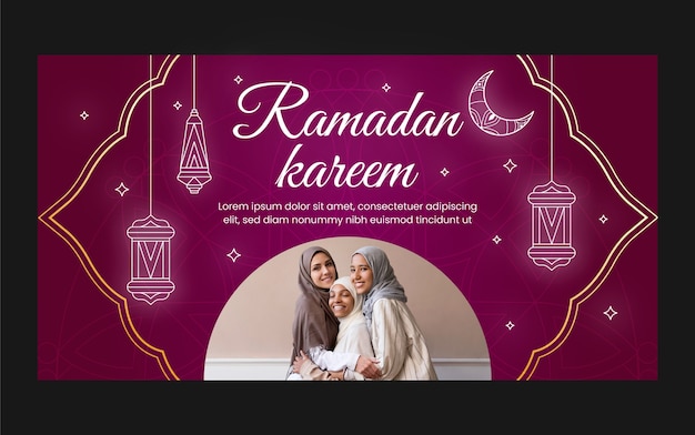 Gradient ramadan social media beitragsvorlage