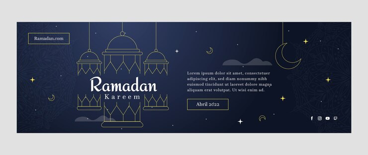Kostenlose Vektor gradient ramadan twitter header