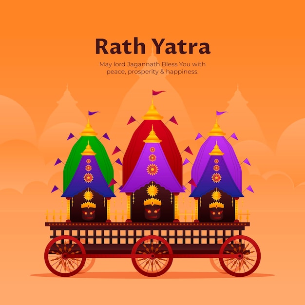 Gradient rath yatra illustration