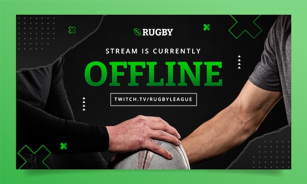 Kostenloser Vektor gradient-rugby-spiel-twitch-hintergrund