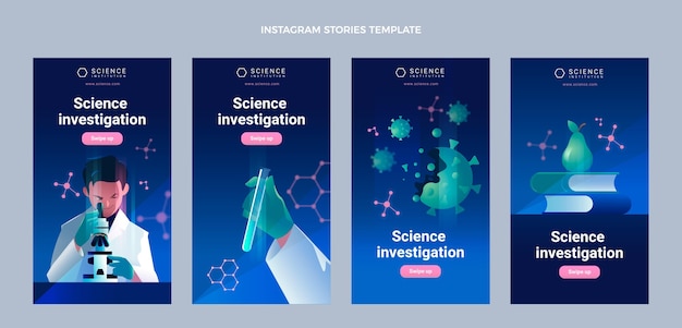 Kostenloser Vektor gradient science instagram-geschichten