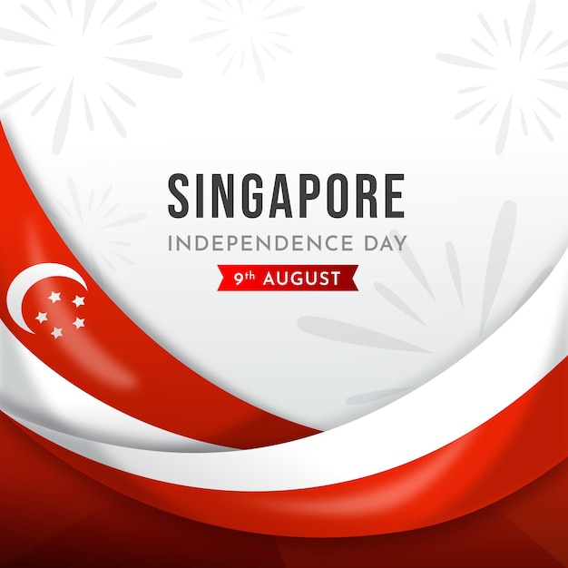 Gradient Singapur Nationalfeiertag Illustration