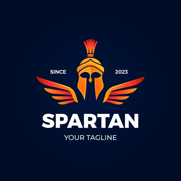 Gradient spartanischer Helm-Logo-Vorlage