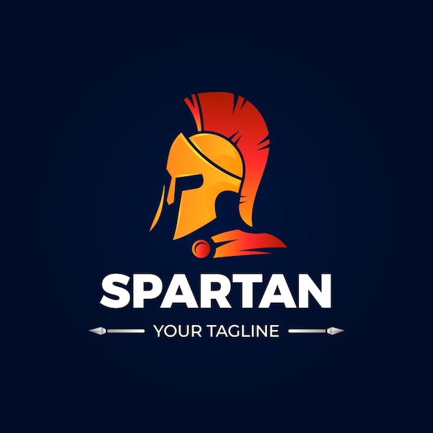 Gradient spartanischer Helm-Logo-Vorlage