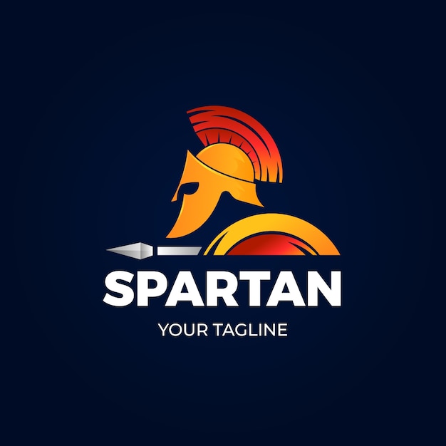 Gradient spartanischer helm-logo-vorlage