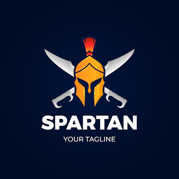 Gradient spartanischer helm-logo-vorlage