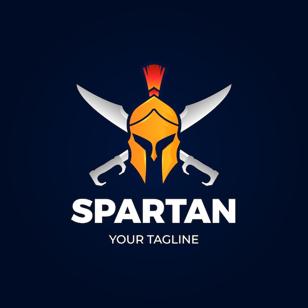 Gradient spartanischer Helm-Logo-Vorlage