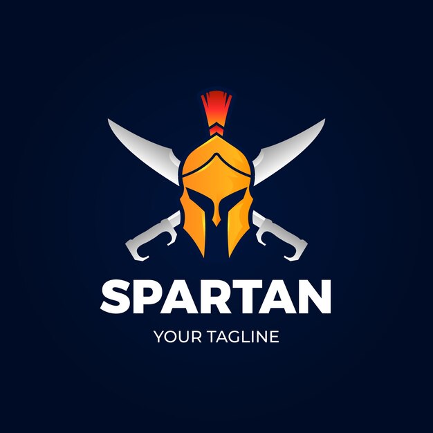 Gradient spartanischer Helm-Logo-Vorlage