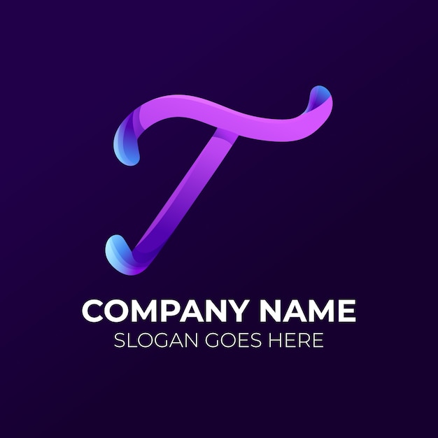 Gradient t-Logo-Template-Design