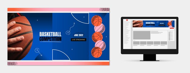 Gradient Textur Basketball YouTube-Kanalkunst