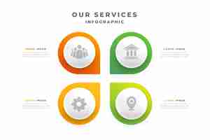 Kostenloser Vektor gradient unsere dienstleistungen infografik-design