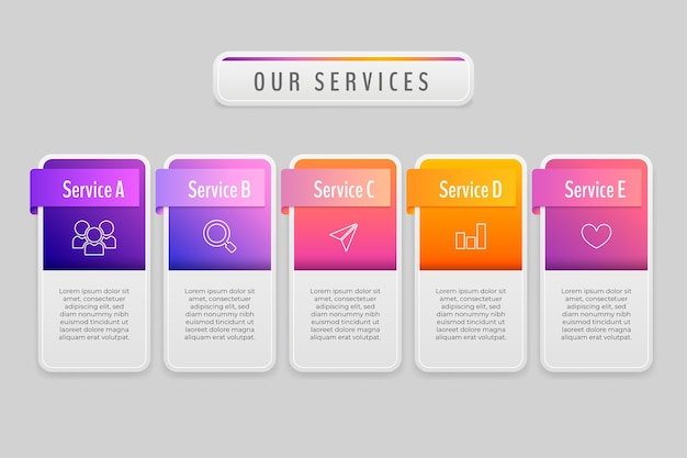 Gradient unserer service-infografik-vorlage