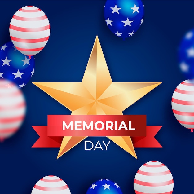 Gradient usa memorial day illustration