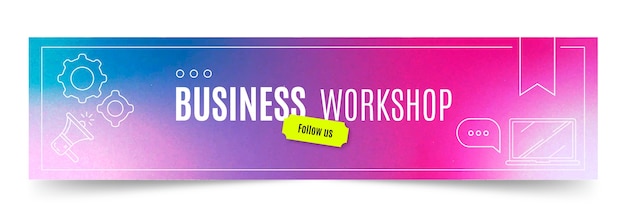 Kostenloser Vektor gradient wachsende business-workshop-twitch-banner