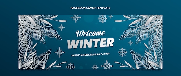 Kostenloser Vektor gradient winter social media cover vorlage