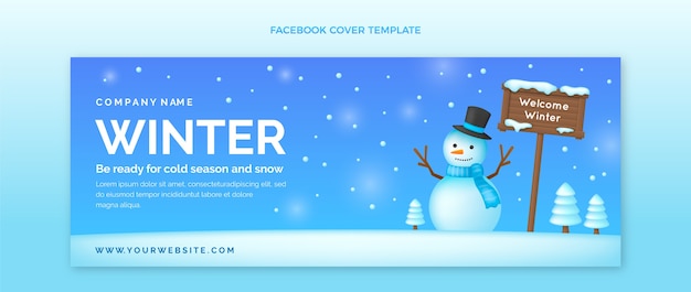Kostenloser Vektor gradient winter social media cover vorlage
