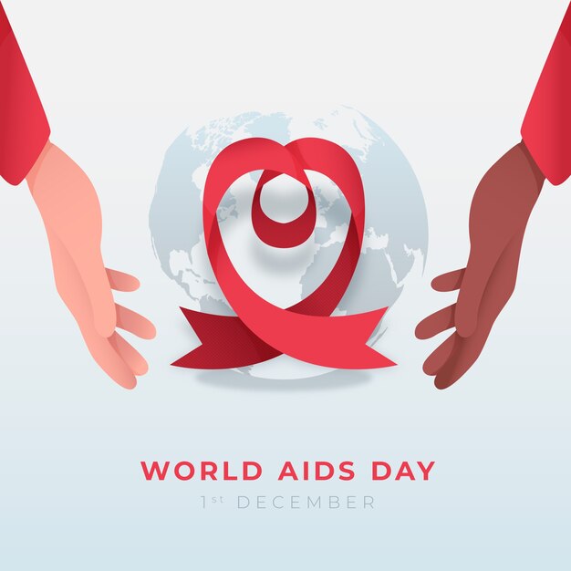 Gradient world aids day illustration