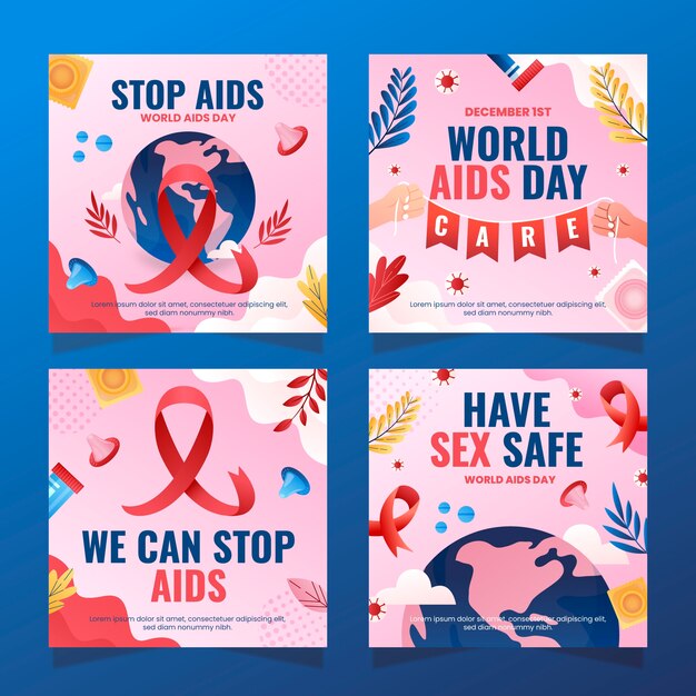 Gradient world aids day instagram posts sammlung